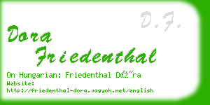 dora friedenthal business card